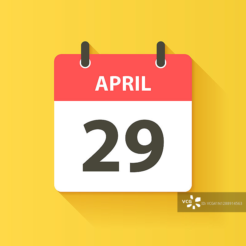 4月29日-日日历图标在平面设计风格图片素材