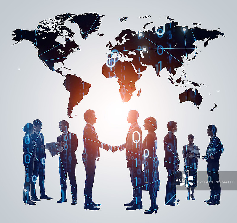 全球商业网络概念。群商人。团队合作。人力资源。图片素材