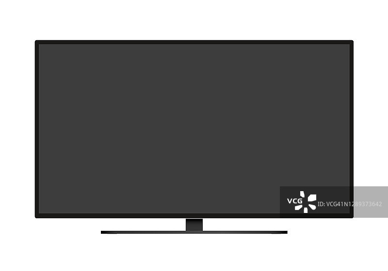 黑屏电视的插图。孤立在白色背景矢量图片素材