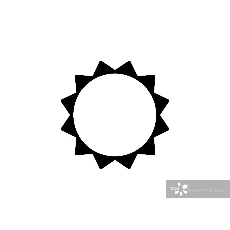 太阳矢量图标。孤立的太阳星系平面表情符号，表情符号-矢量图片素材