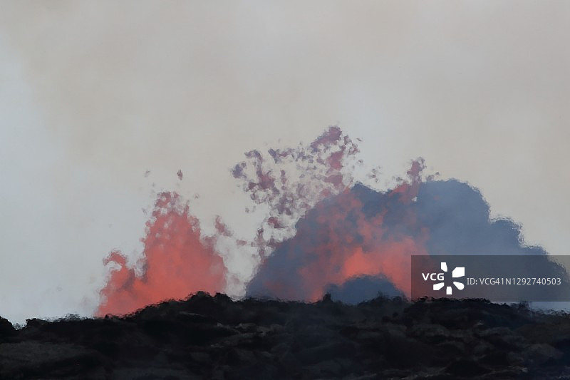 2018年5月7日，夏威夷基拉韦厄火山喷发的鸟瞰图图片素材