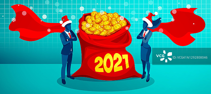 新的2021年金融和增长前景。三维演示图片素材