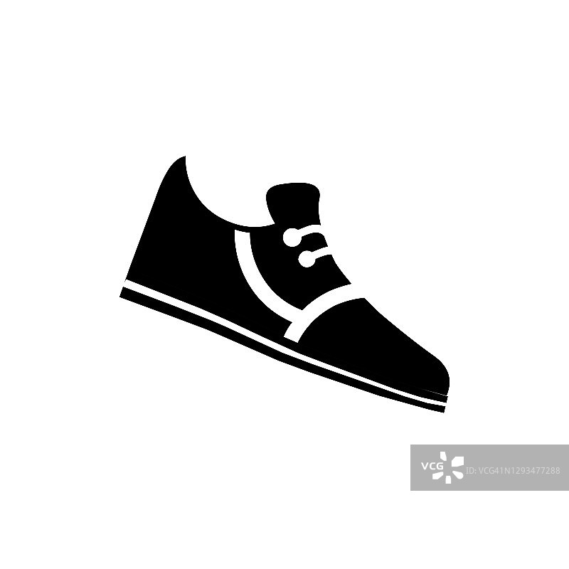 运动鞋鞋矢量图标。孤立的跑鞋平面表情符号，表情符号-矢量图片素材