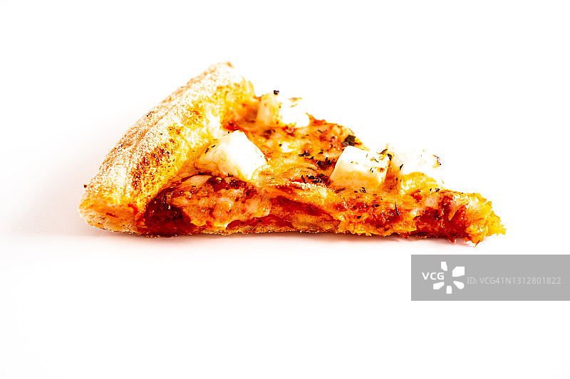 一块披萨孤立在白色背景图片素材