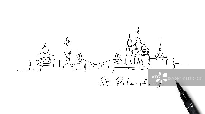 笔画轮廓圣彼得堡图片素材