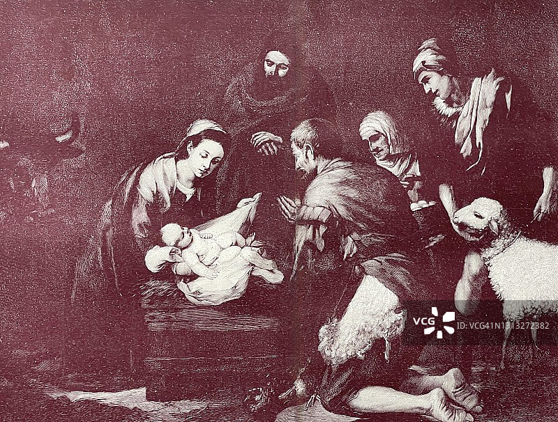 《耶稣的诞生:三个牧羊人的崇拜》图片素材