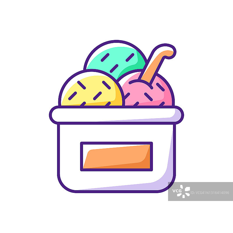 冰淇淋杯RGB颜色图标图片素材