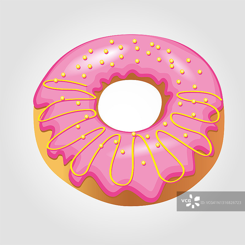 矢量插图-糖釉糖果甜甜圈。图片素材