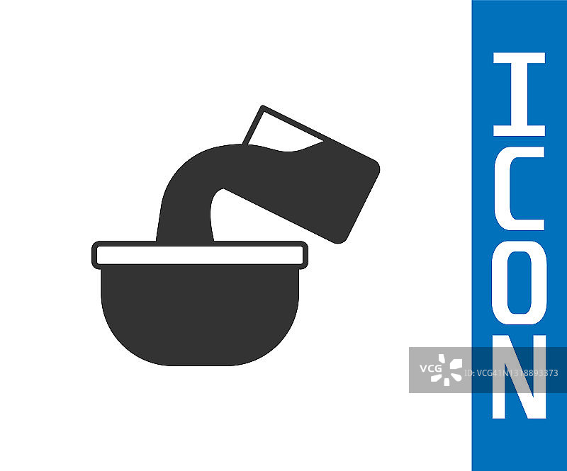 灰色炖锅图标孤立在白色背景。锅。煮或炖食物的象征。向量图片素材