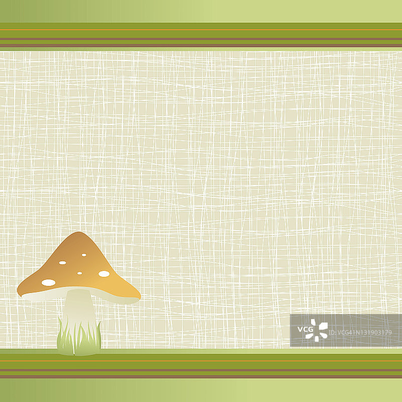 可爱的框架和蘑菇在草地上图片素材