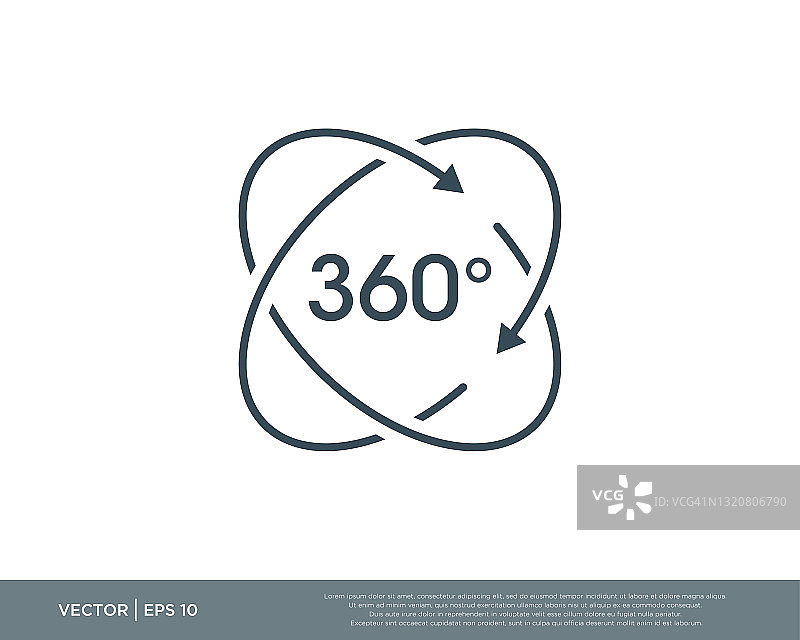 360度相机圆标志图标矢量设计可编辑可调整EPS 10图片素材