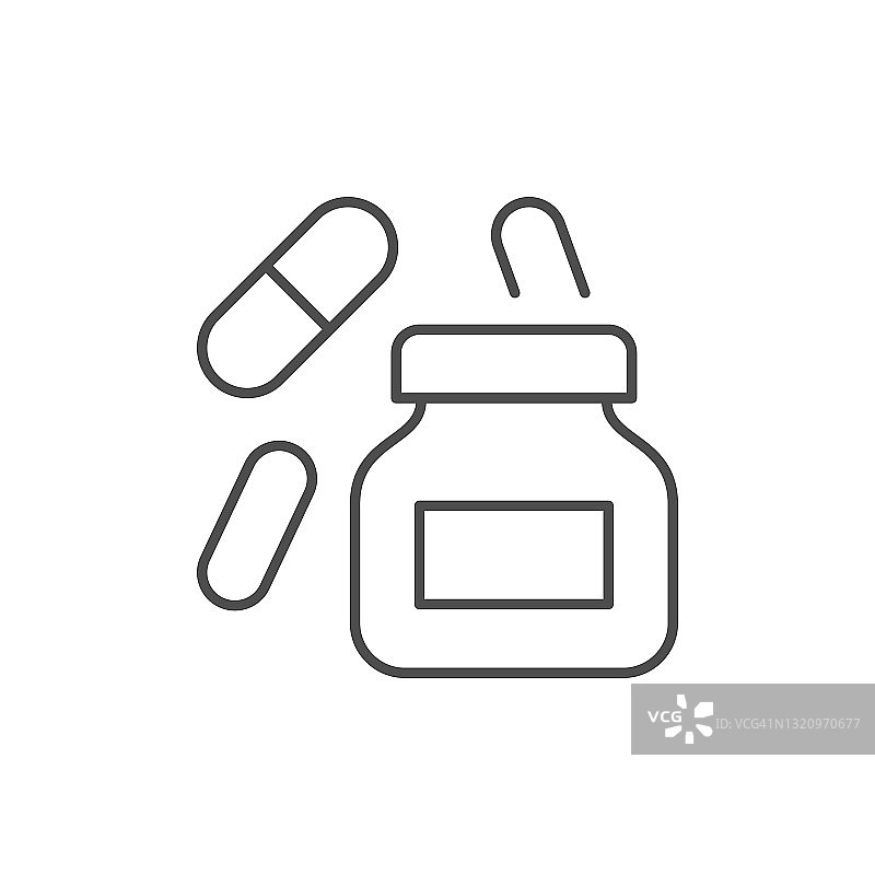 药丸或药线轮廓图标图片素材