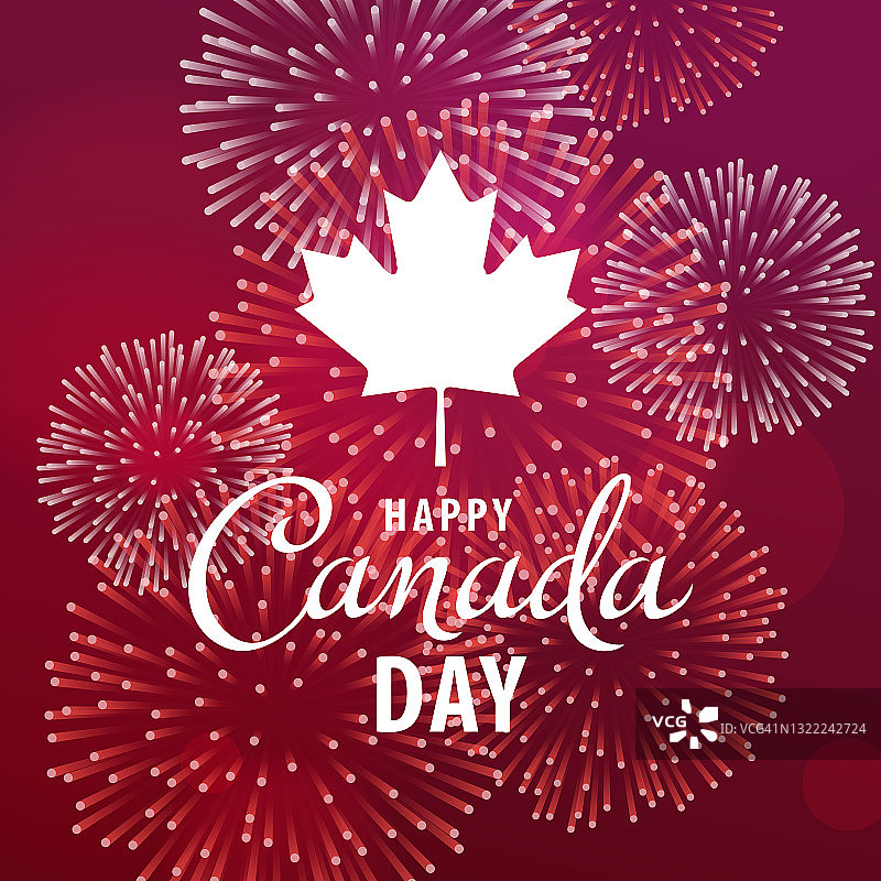 加拿大国庆日焰火图片素材