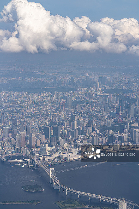 从飞机上俯瞰日本东京图片素材