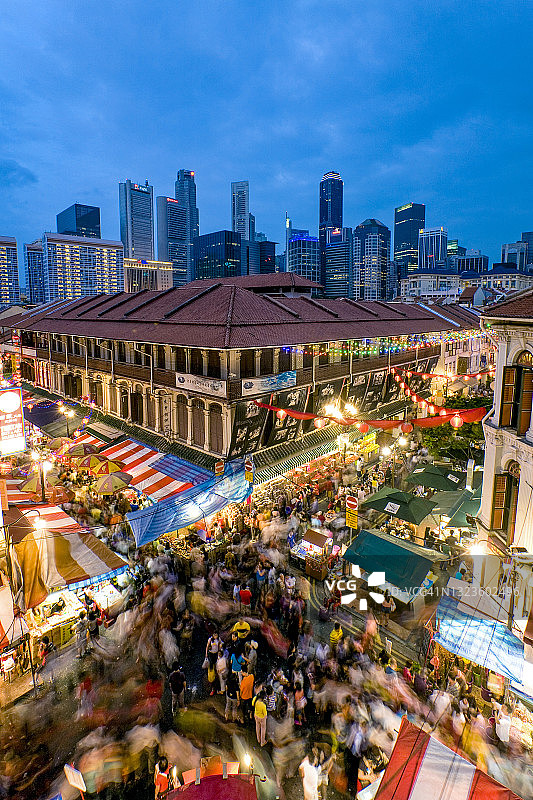 新加坡，唐人街，美食街图片素材