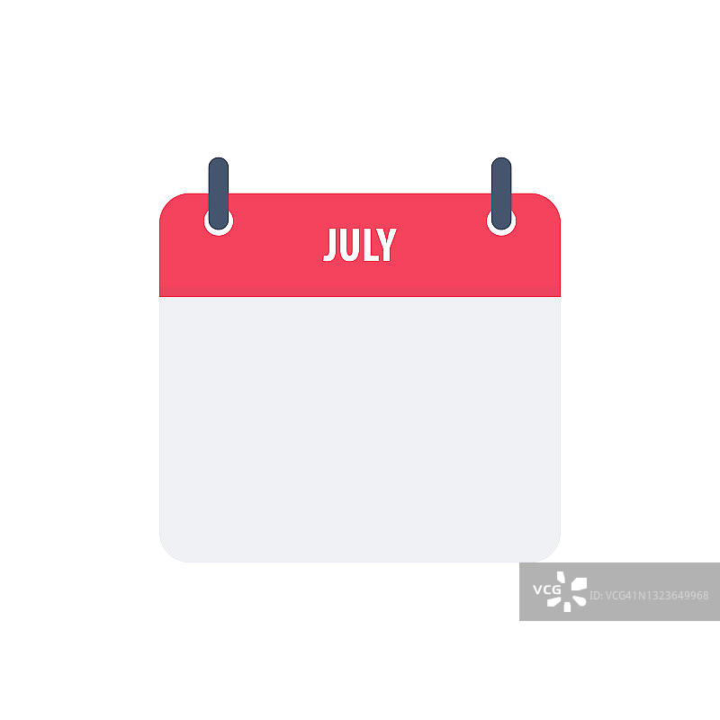 日历图标象征七月简单的设计图片素材