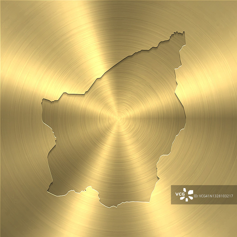 圣马力诺地图上的金色背景-圆形拉丝金属纹理图片素材