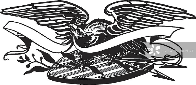 鹰和丝带标志图片素材