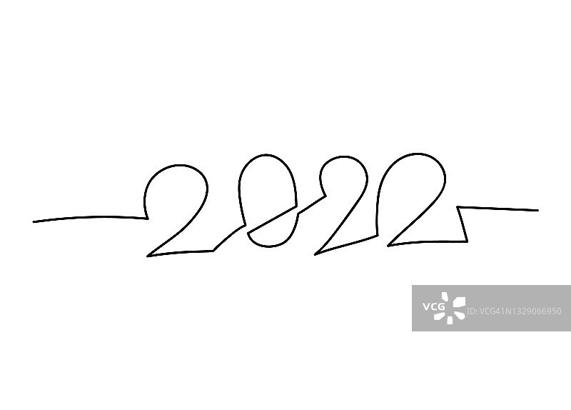 2022年新年单薄线概念图片素材