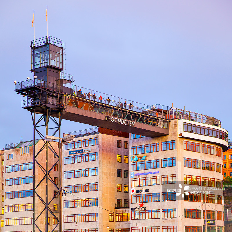 斯德哥尔摩的观景台和贡多伦餐厅图片素材