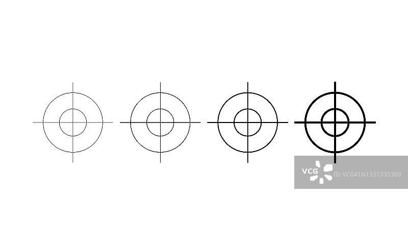 聚焦目标矢量孤立图标在白色背景，目标目标图标图片素材
