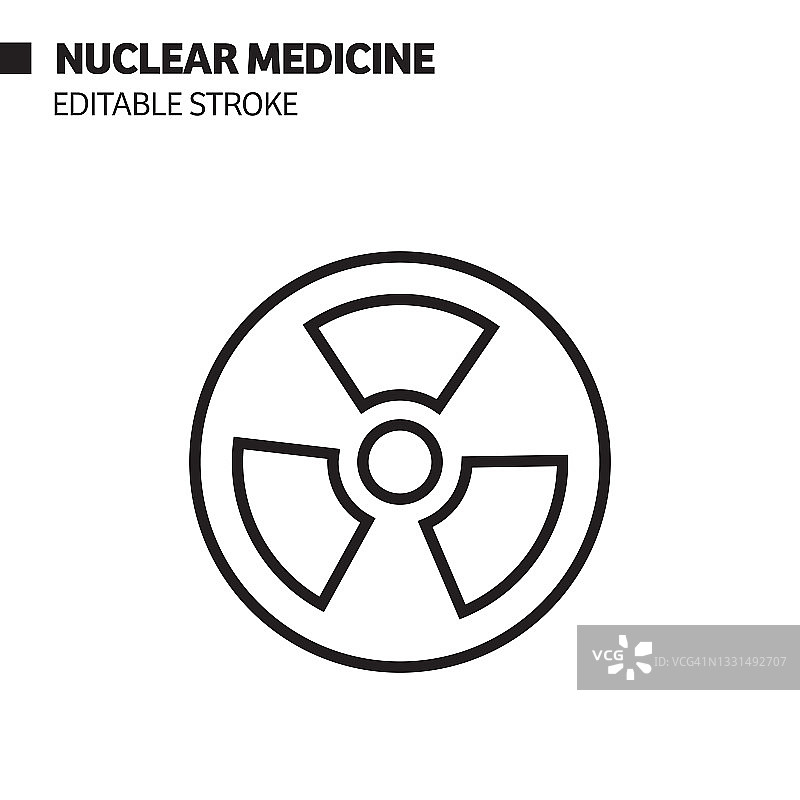 核医学线图标，轮廓矢量符号插图。图片素材