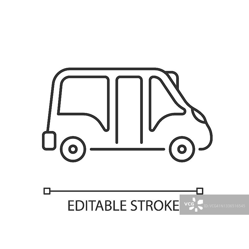 小型公共汽车线性图标图片素材