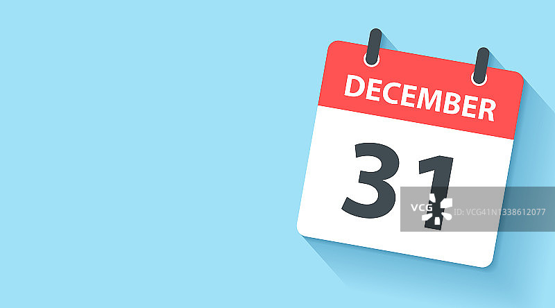 12月31日-每日日历图标在平面设计风格图片素材