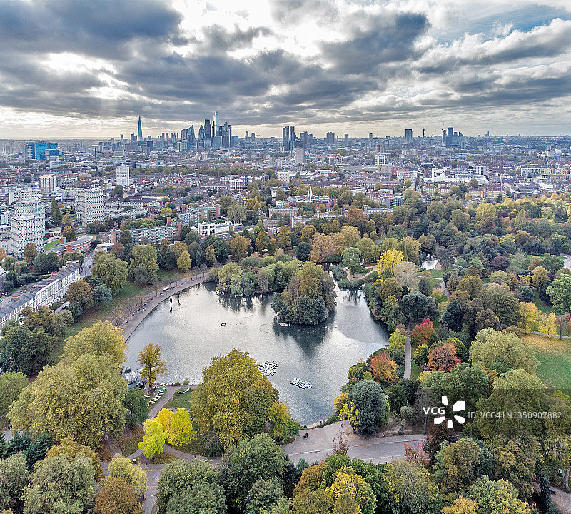 维多利亚公园，伦敦东部的秋天(人民公园)图片素材