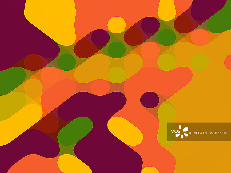 抽象流体变形多色变形斑点流动橙黄色秋天抽象彩色背景图片素材