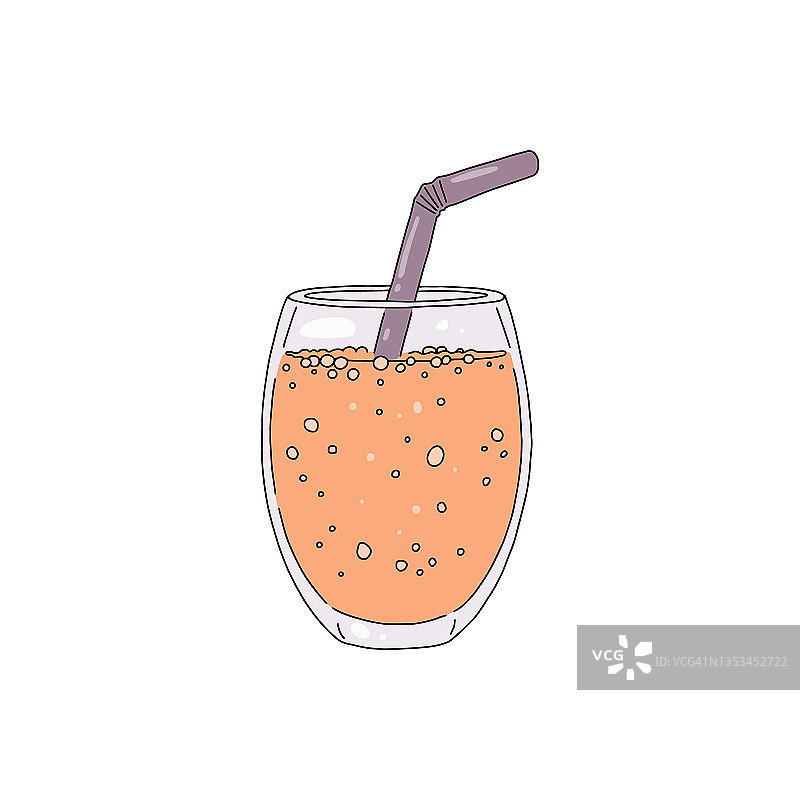 排毒鸡尾酒或冰沙减肥饮料在玻璃矢量插图孤立。图片素材