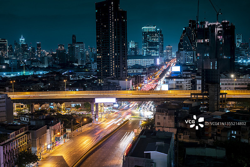 夜城，曼谷天际线图片素材