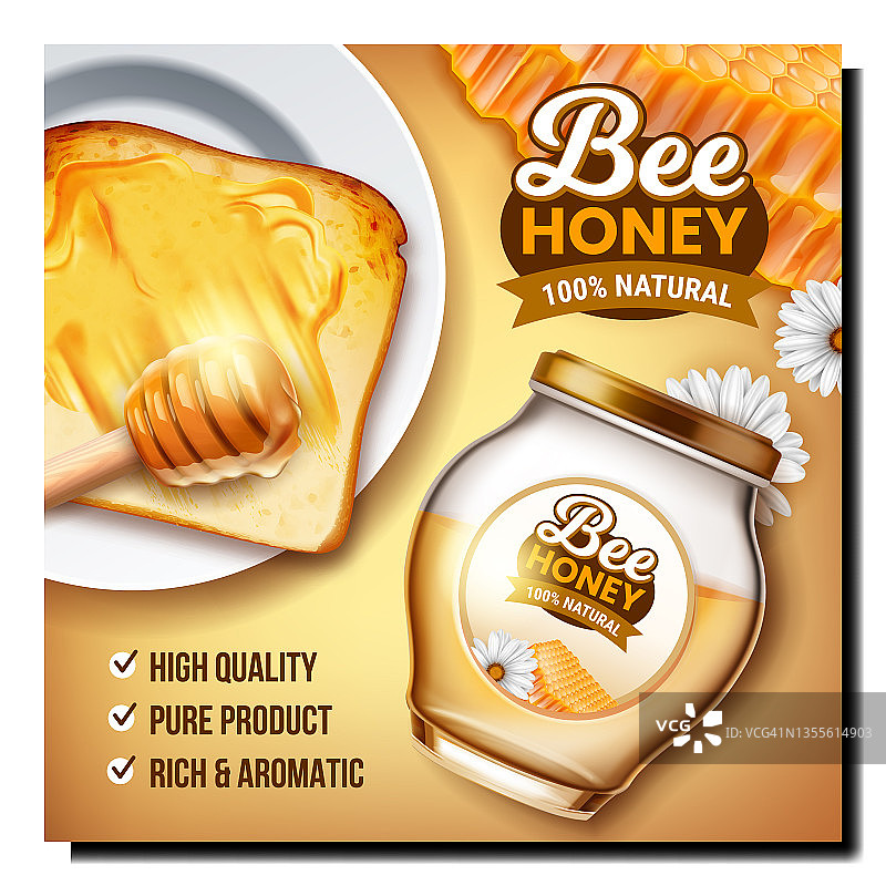 蜜蜂食品标签载体图片素材