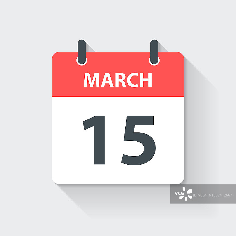 3月15日-每日日历图标在平设计风格图片素材