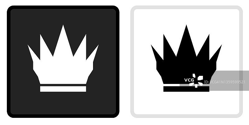 皇冠图标上的黑色按钮与白色翻转图片素材