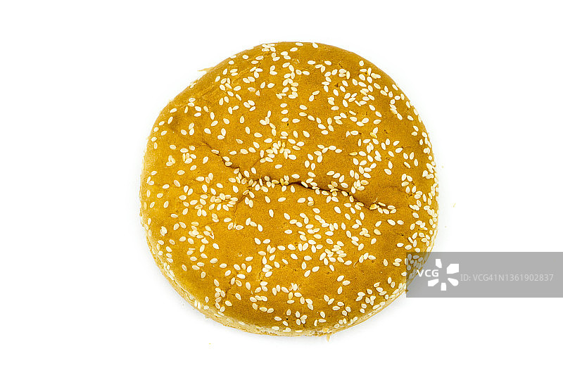 汉堡面包孤立在白色背景顶视图图片素材