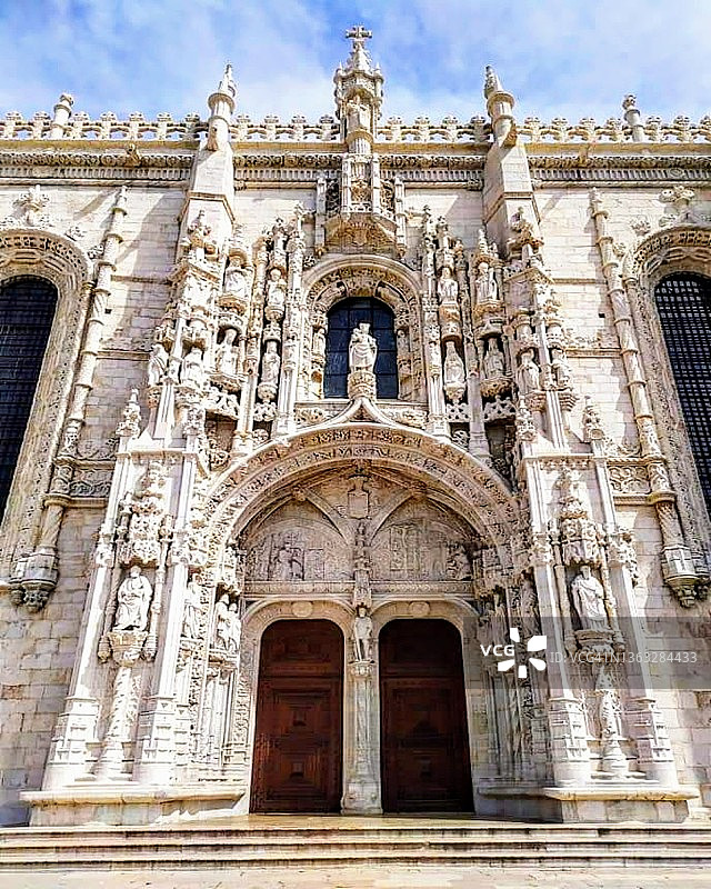 Jerónimos圣玛利亚修道院Belém，伯利恒，里斯本，葡萄牙图片素材