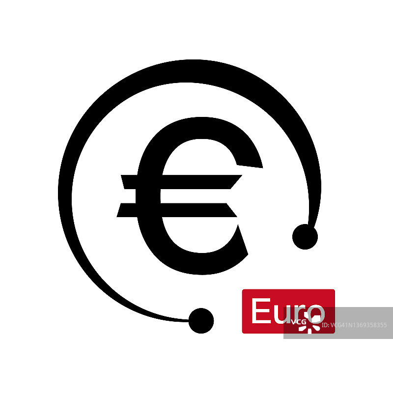 时尚的欧元图标。货币和货币。向量。图片素材