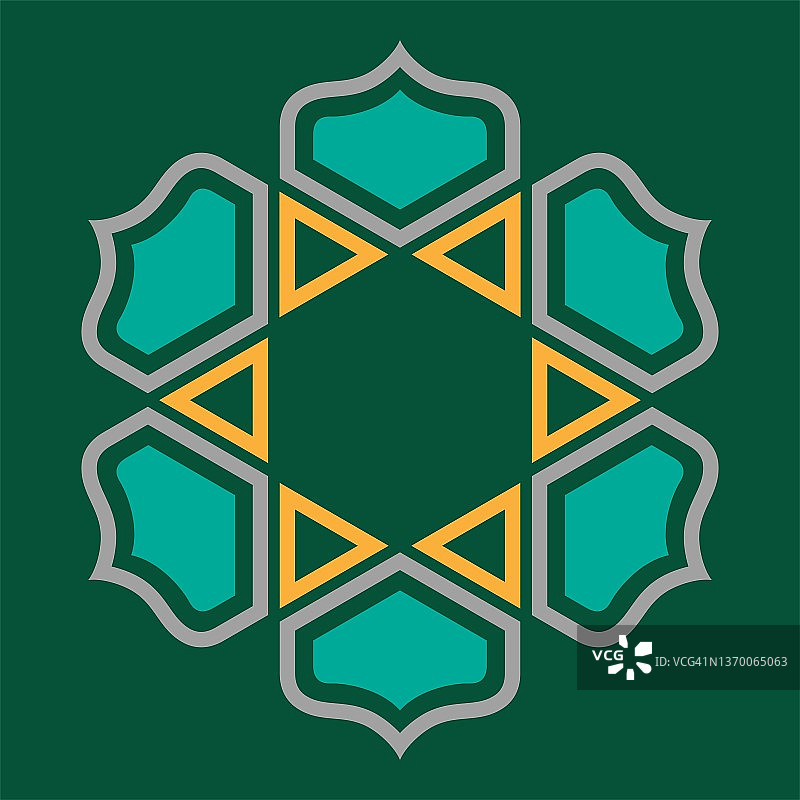 伊斯兰装饰简单的标志。阿拉伯八边形形状矢量图片素材