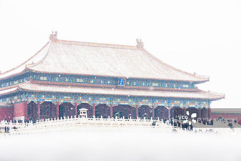 北京紫禁城雪中图片素材