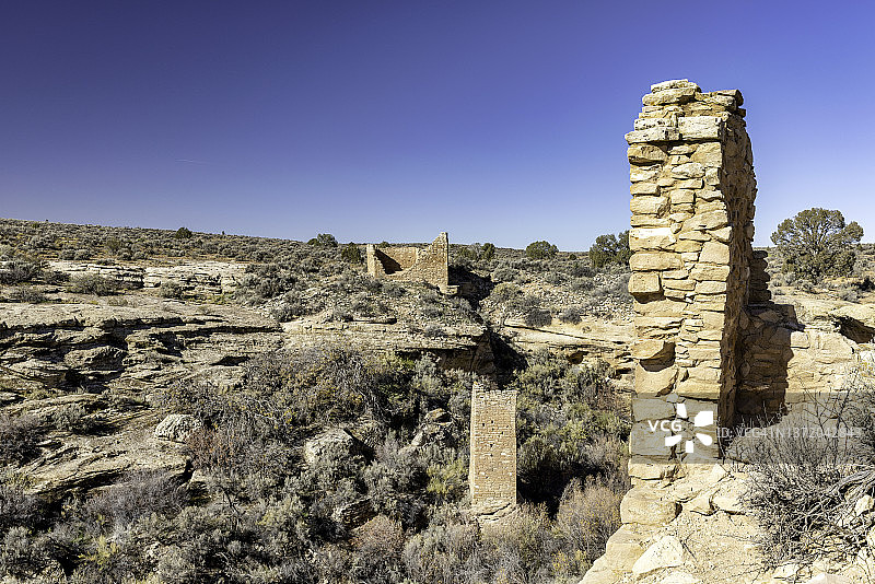 犹他州霍文威普国家纪念地的普韦布洛遗址图片素材