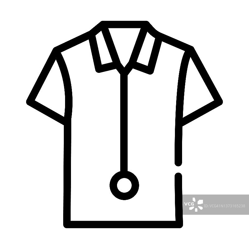 棉质polo衫细线图标。棉布、衬衫的线性图标从服装概念孤立轮廓标志。矢量插图符号元素的网页设计和应用程序。图片素材