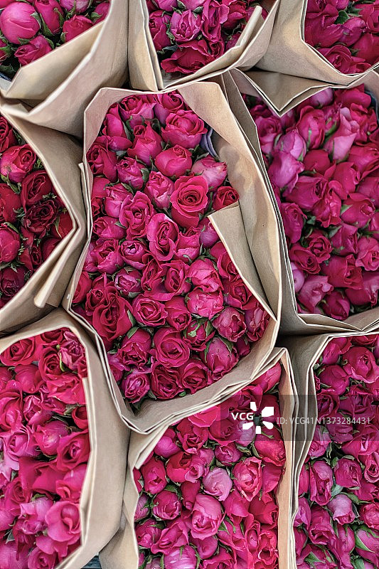 玫瑰花束的特写图片素材