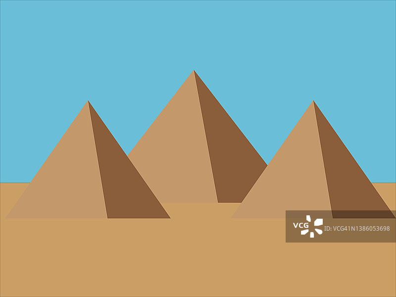 吉萨金字塔在埃及矢量插图图片素材