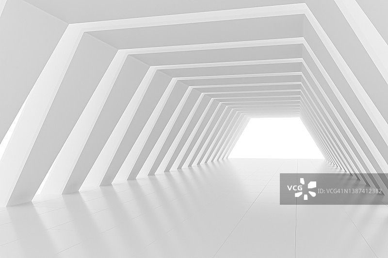 白色建筑空间背景-由3D图形软件生成图片素材