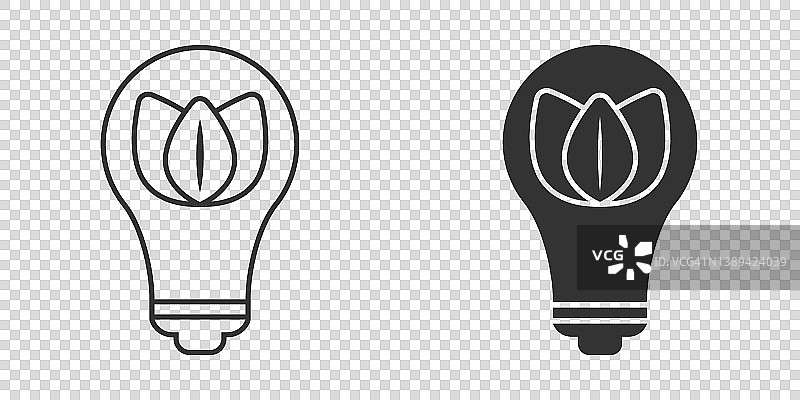 平面风格的灯泡图标。灯泡矢量插图在白色孤立的背景。能源灯标识的经营理念。图片素材