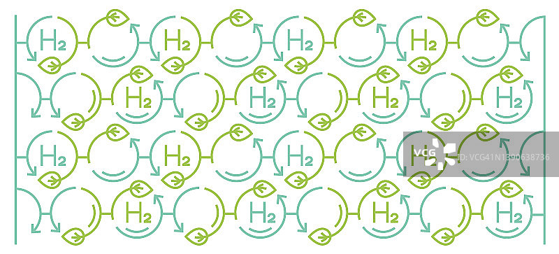 绿色氢模式。装饰的背景。可编辑的矢量图图片素材