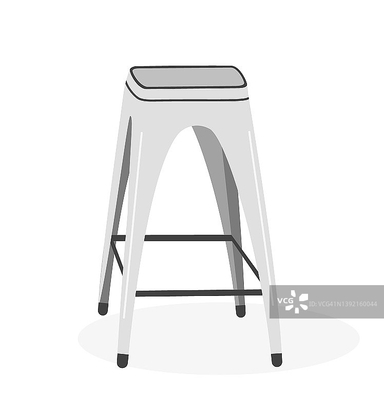 酒吧凳白色现代室内家具矢量插图在一个平面风格孤立图片素材