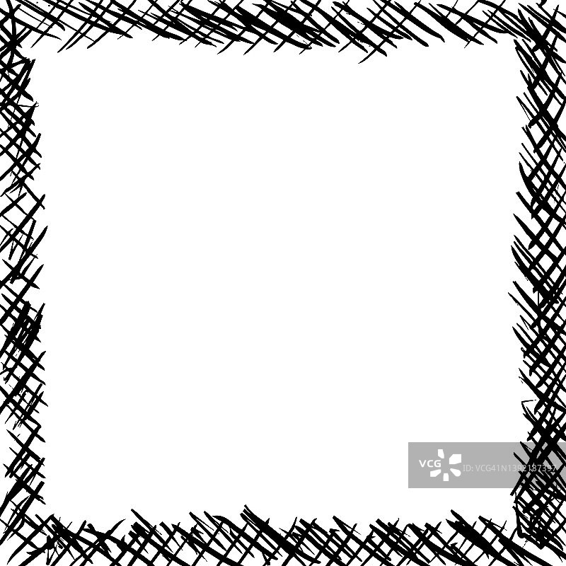 黑白的垃圾画框。边界框。向量。图片素材