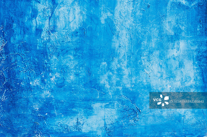 抽象蓝色背景纹理混凝土或石膏手工制作的墙壁图片素材